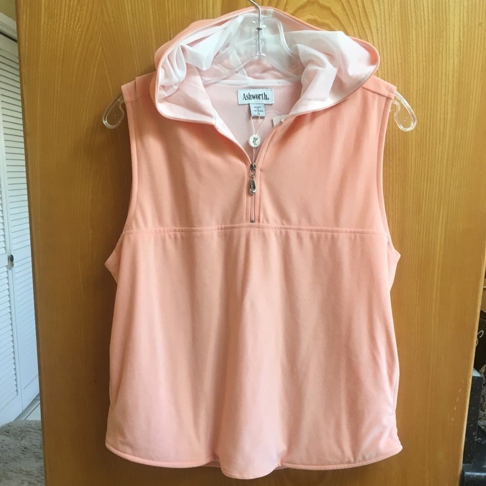 NWT Ashworth hooded, fleece, lined vest